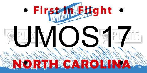 UMOS17 North Carolina License Plate