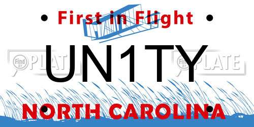 UN1TY North Carolina License Plate