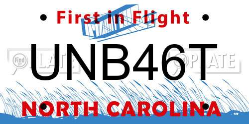 UNB46T North Carolina License Plate