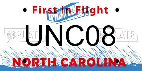 UNC08 North Carolina License Plate
