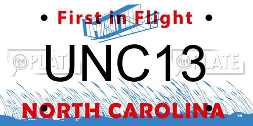 UNC13 North Carolina License Plate