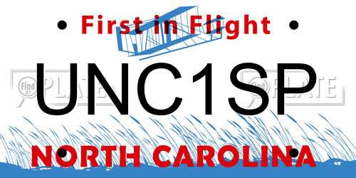 UNC1SP North Carolina License Plate