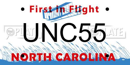 UNC55 North Carolina License Plate