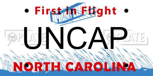 UNCAP North Carolina License Plate