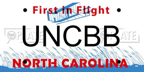 UNCBB North Carolina License Plate