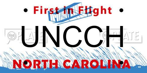 UNCCH North Carolina License Plate
