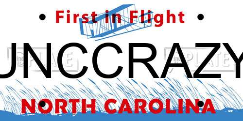UNCCRAZY North Carolina License Plate