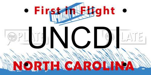 UNCDI North Carolina License Plate