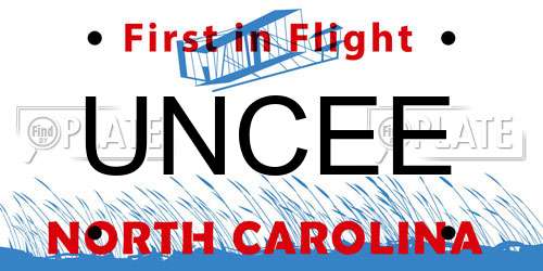 UNCEE North Carolina License Plate