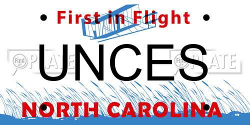 UNCES North Carolina License Plate