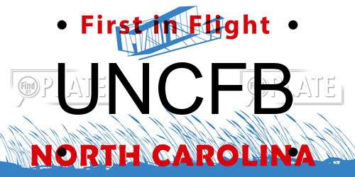 UNCFB North Carolina License Plate
