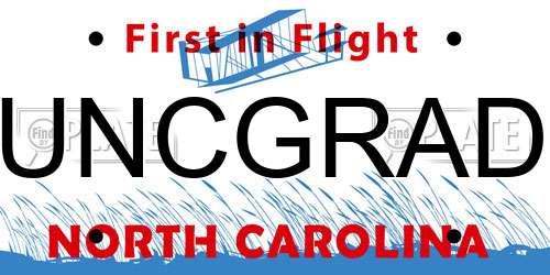 UNCGRAD North Carolina License Plate
