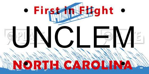 UNCLEM North Carolina License Plate