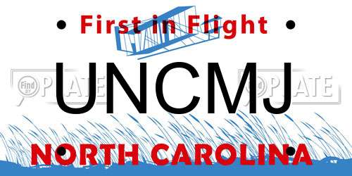UNCMJ North Carolina License Plate