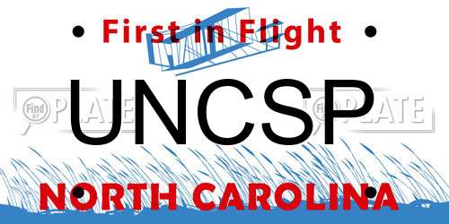 UNCSP North Carolina License Plate