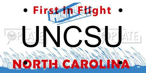 UNCSU North Carolina License Plate
