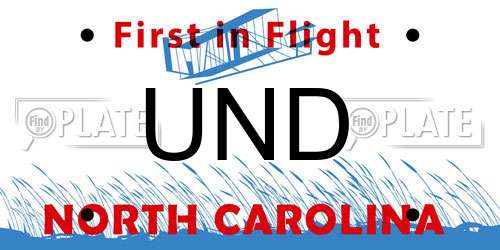 UND North Carolina License Plate