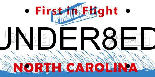 UNDER8ED North Carolina License Plate