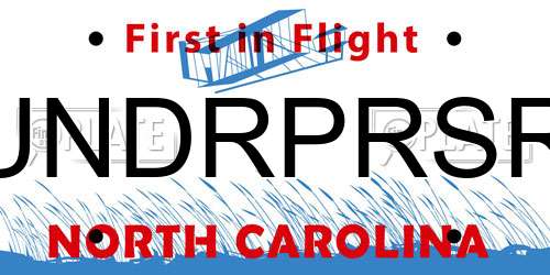 UNDRPRSR North Carolina License Plate