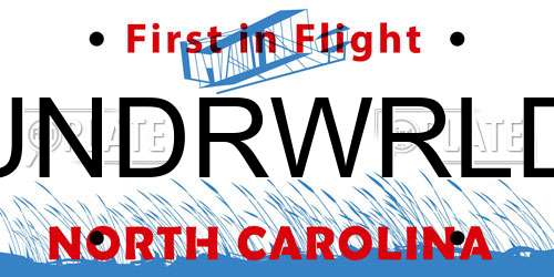 UNDRWRLD North Carolina License Plate