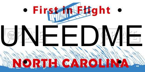 UNEEDME North Carolina License Plate
