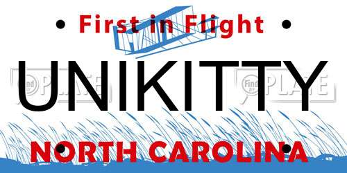 UNIKITTY North Carolina License Plate