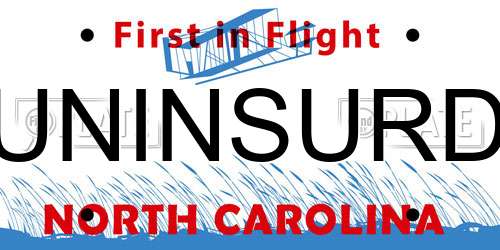 UNINSURD North Carolina License Plate