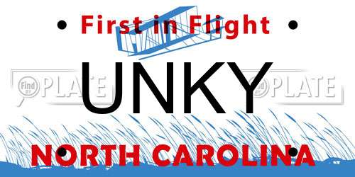 UNKY North Carolina License Plate