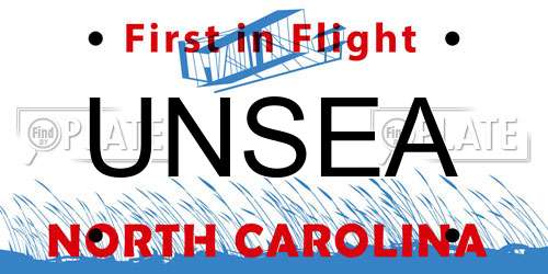 UNSEA North Carolina License Plate