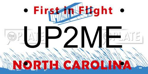 UP2ME North Carolina License Plate