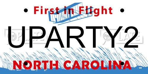 UPARTY2 North Carolina License Plate