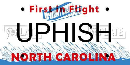 UPHISH North Carolina License Plate