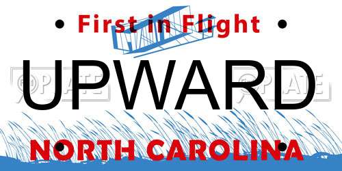 UPWARD North Carolina License Plate