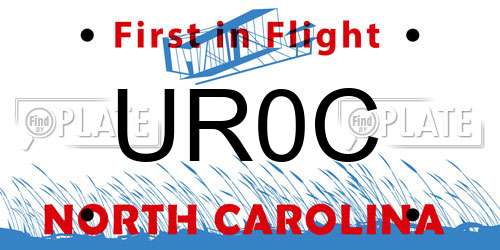 UR0C North Carolina License Plate