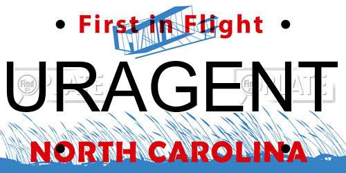 URAGENT North Carolina License Plate