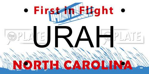 URAH North Carolina License Plate