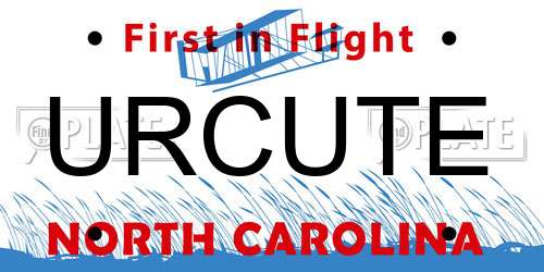 URCUTE North Carolina License Plate