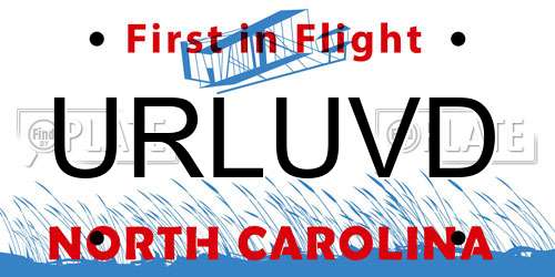 URLUVD North Carolina License Plate