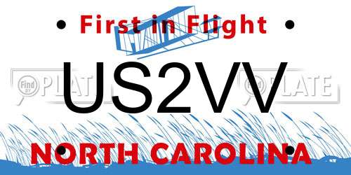 US2VV North Carolina License Plate
