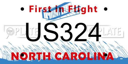 US324 North Carolina License Plate