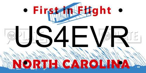 US4EVR North Carolina License Plate