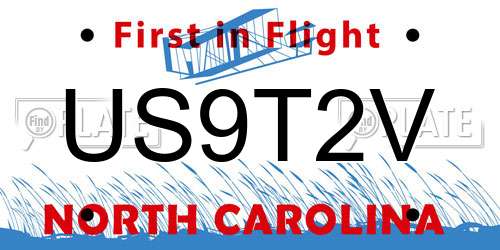 US9T2V North Carolina License Plate