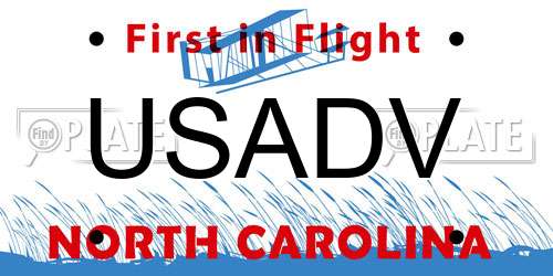 USADV North Carolina License Plate