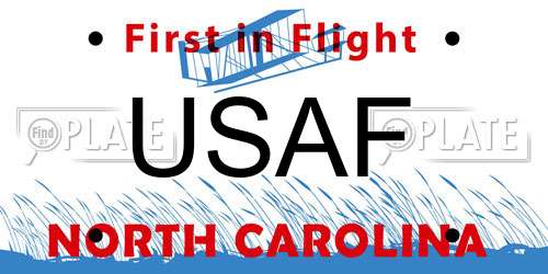 USAF North Carolina License Plate