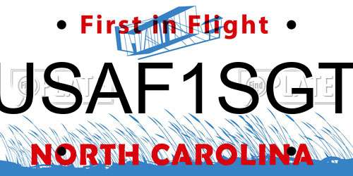 USAF1SGT North Carolina License Plate