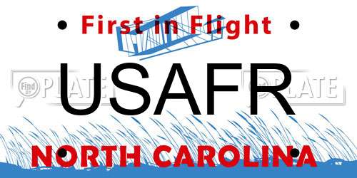 USAFR North Carolina License Plate
