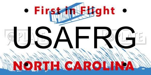 USAFRG North Carolina License Plate