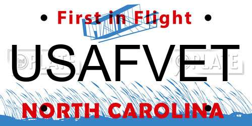 USAFVET North Carolina License Plate