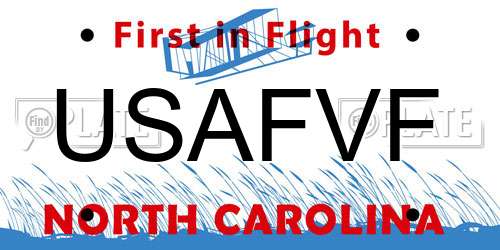 USAFVF North Carolina License Plate