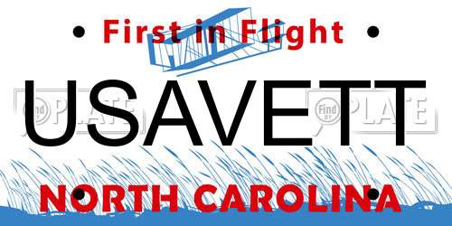 USAVETT North Carolina License Plate